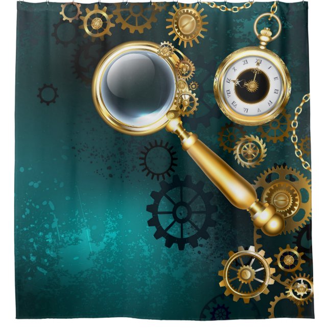 Cortina Para Box Lupa no estilo Steampunk (Frente)
