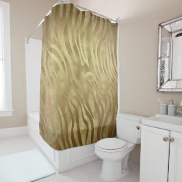 Cortina Para Box Luxo Dourado Luxuoso Zebra Selva Safari Glamour
