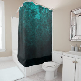 Cortina Para Box Luxury Turquoise Damask