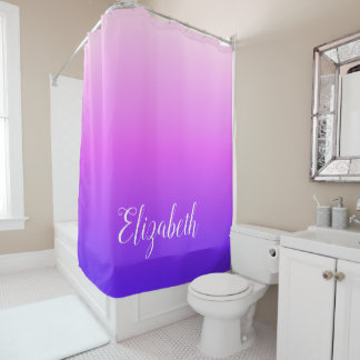 Cortina Para Box Luz e Rosa Quente Violeta Personalizado Ombre