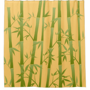 Cortina Para Box Luzes de Bambu Verde Amarelo-Brilhante