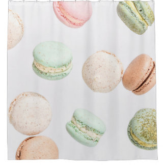 Cortina Para Box Macarões Coloridos: Padrões De Queda Doce.