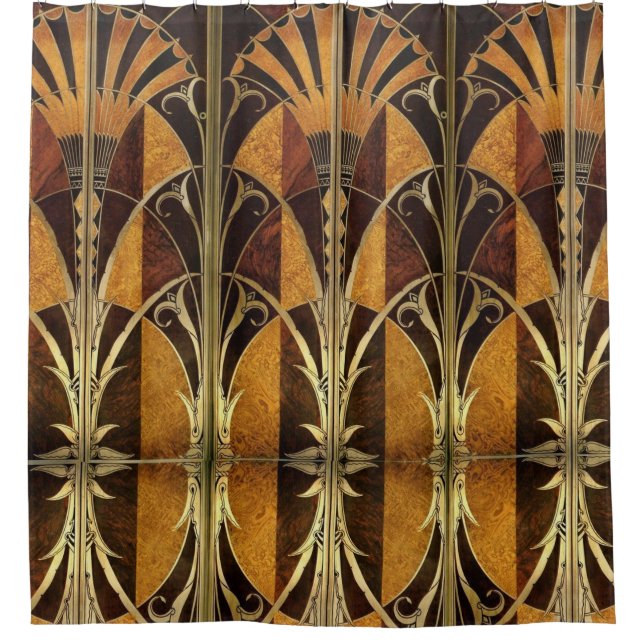 CORTINA PARA BOX MADEIRA EMBUTIDA ART DECO (Frente)