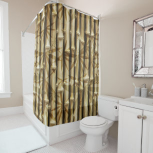 Cortina Para Box Madeira tropical de bambu elegante da ilha