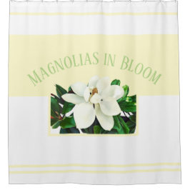 Cortina Para Box Magnolia Bloom | Amarelo e branco 