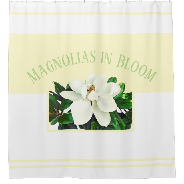 Cortina Para Box Magnolia Bloom | Amarelo e branco  (Frente)
