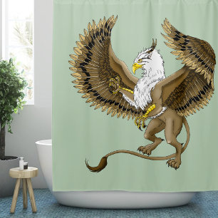Cortina Para Box Majestoso Grifo Fantasia Marrom Grifo Mitológico