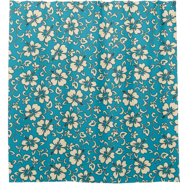 Cortina Para Box Malia Hibiscus Hawaiian Pareau Floral (Frente)