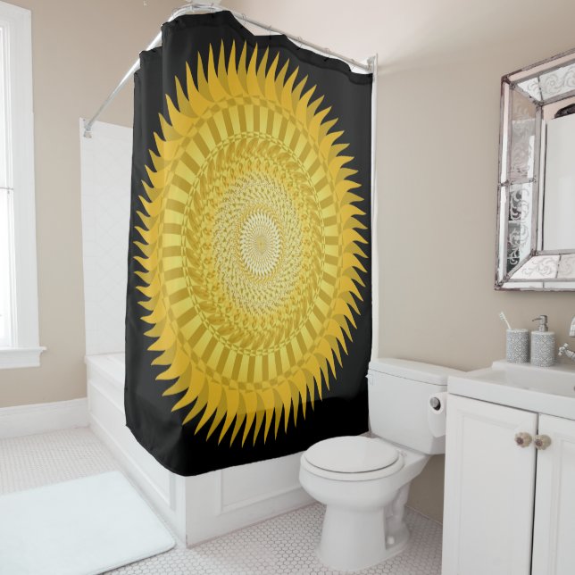 Cortina Para Box Mandala do Sol em Amarelo (In Situ)
