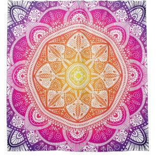 Cortina Para Box Mandala floral fundamental: vindima colorida.
