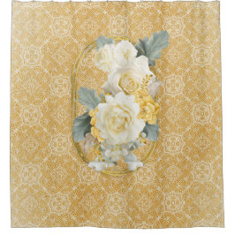 Cortina Para Box Mandalas Douradas de várias repetições de Círculos