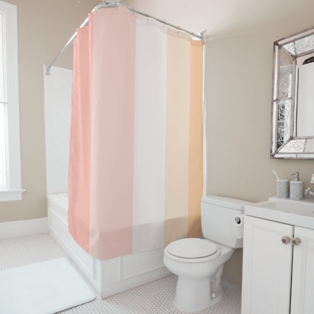 Cortina Para Box Manhã Pomada rosa e listras amarelas (In Situ)