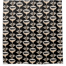 Cortina Para Box Mão Desenhada Moderna Design Preto Preto