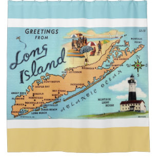 Cortina Para Box Mapa Antigo da Long Island