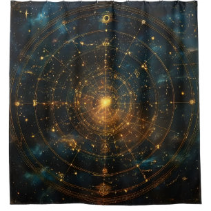 Cortina Para Box Mapa Celestial das Estrelas do ouro (3)