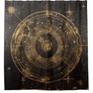 Cortina Para Box Mapa Celestial das Estrelas do ouro (5)