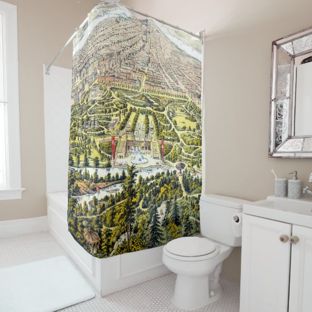 Cortina Para Box Mapa da Vintage do Central Park, Nova Iorque, 1873 (In Situ)