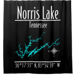 Cortina Para Box Mapa das Coordenadas da Margem do Lago Norris Tenn