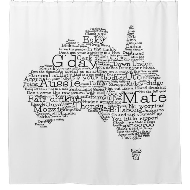 Cortina Para Box mapa das gírias australianas (Frente)
