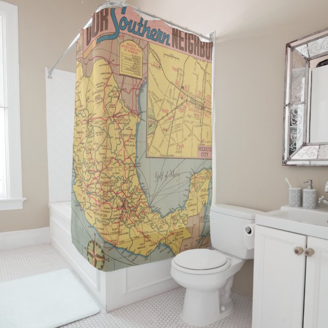 Cortina Para Box Mapa de México - "nosso vizinho do sul " (In Situ)
