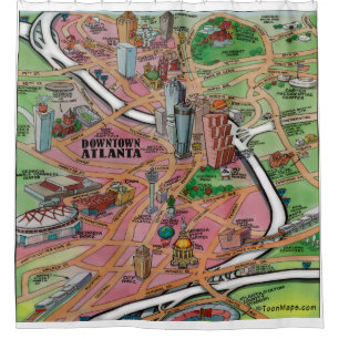 Cortina Para Box Mapa Divertido Atlanta