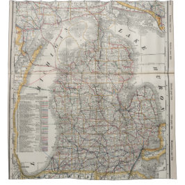Cortina Para Box Mapa do vintage de Michigan (1901) 3