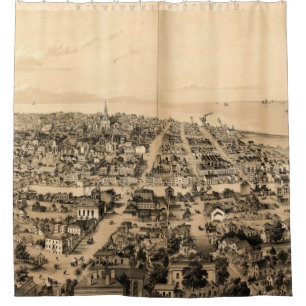 Cortina Para Box Mapa Pictórico de Milwaukee WI (1854)