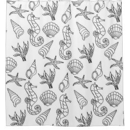 Cortina Para Box Mar Oceano Negro e Marinho Branco Design 244