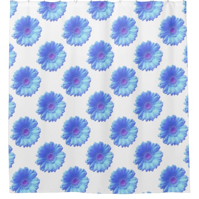 Cortina Para Box Margarida azul-gerbera (Frente)