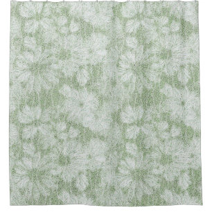 Cortina Para Box Margarida Floral Verde Lima Aveludado
