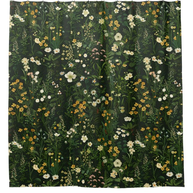 Cortina Para Box Marianne Dark Daisy Floral (Frente)