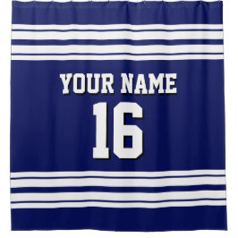 Cortina Para Box Marinho Azul com White Stripes Sports Jersey