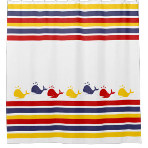 Cortina Para Box Marinho de cor azul-esbranquiçado, branco amarelo-