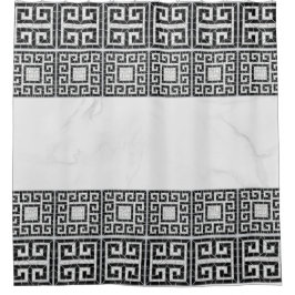 Cortina Para Box Mármore Negro Mágico, Azulejo quebrado grego