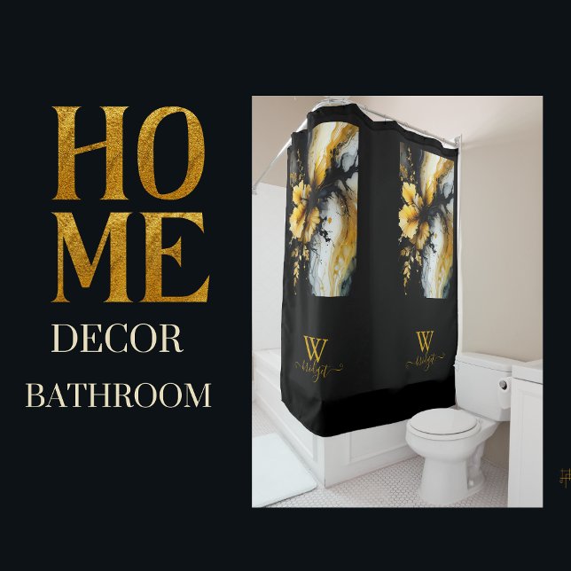 Cortina Para Box mármore preto de ouro (Criador carregado)