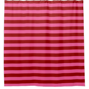 Cortina Para Box Maroon Red Pink Stripes Design