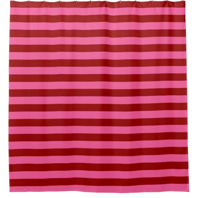 Cortina Para Box Maroon Red Pink Stripes Design (Frente)