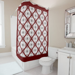 Cortina Para Box Maroon Red Retro Spiro Padrão Geométrico Duvet Cov