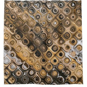 Cortina Para Box Marrom e Tan Abstrato