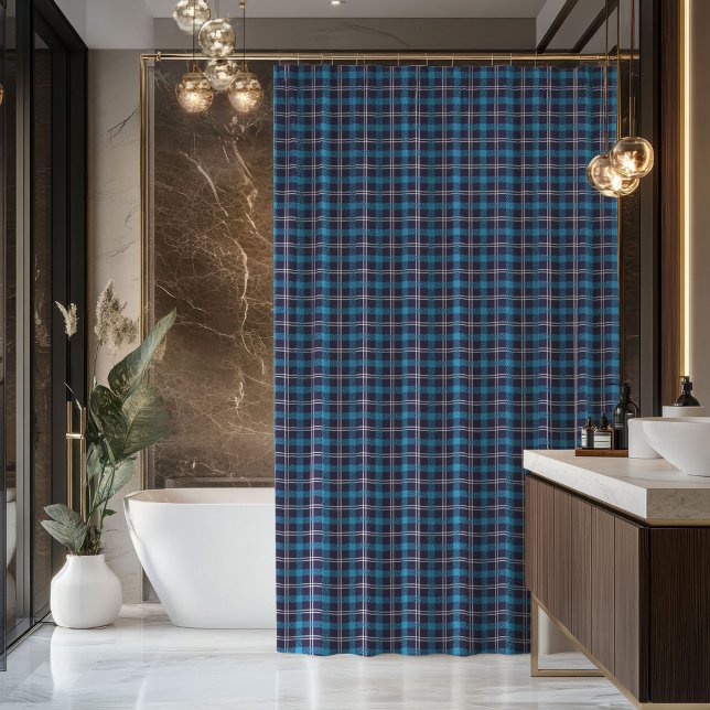Cortina Para Box Masculine Plaid Curtain Blue Tartan Gift Look (Masculine Plaid Curtain Blue Tartan Gift Look)