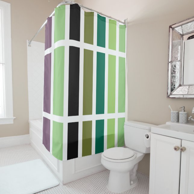 Cortina Para Box Matizes Pretos Roxos Verdes (In Situ)