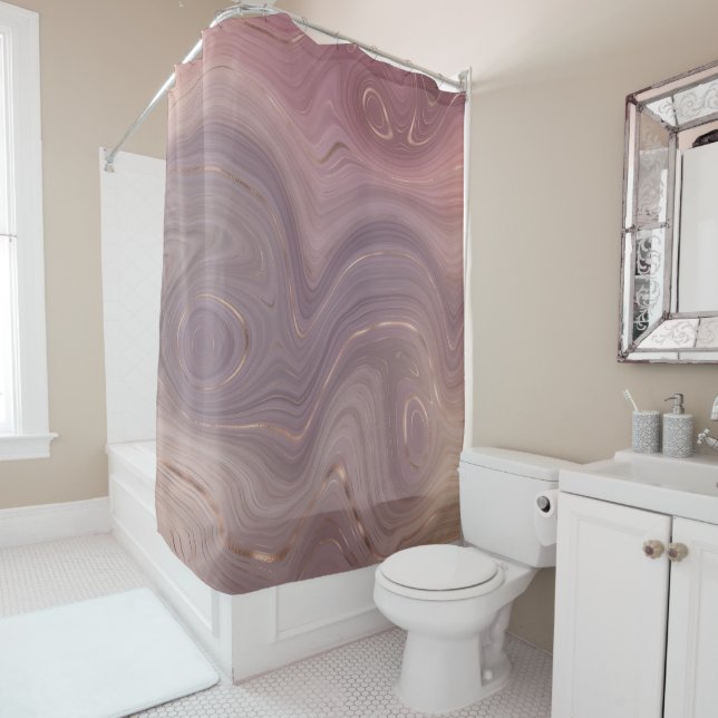 Cortina Para Box Mauve Strata | Cinza-rosa poeirento e agato Dourad (In Situ)