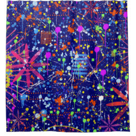 Cortina Para Box Maximalismo Abstrato: Roda-gigante à Noite