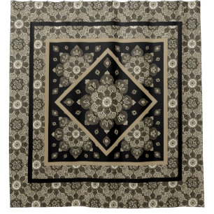 Cortina Para Box Medalhões Boho Sepia, Cobrir Duvet