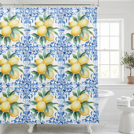 Cortina Para Box Mediterranean Lemon Blue