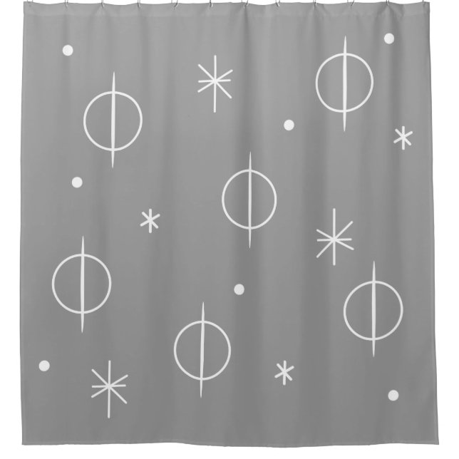 Cortina Para Box Meio século Círculos de Abstrato moderno estrelas  (Frente)