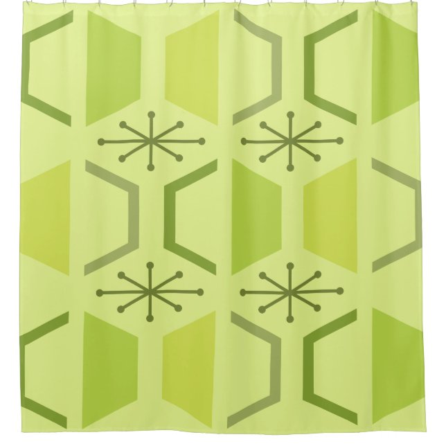 Cortina Para Box Meio século Hexágono Moderno (Frente)