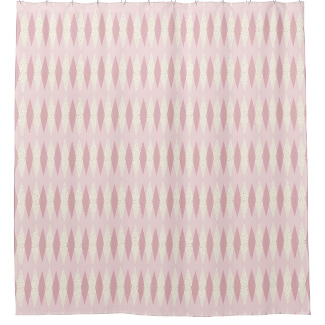Cortina Para Box Meio século Moderno de Chá Argyle Rosa (Frente)