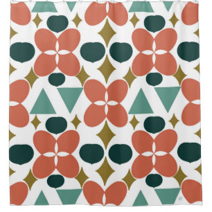 Cortina Para Box Meio século moderno Tecido de padrão de losango de