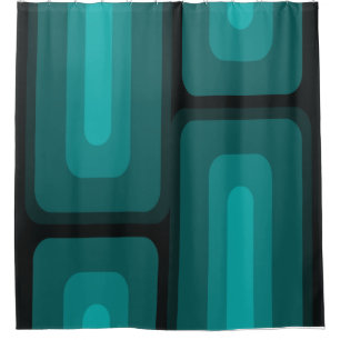 Cortina Para Box Meio século Retângulo Longo Moderno Teal